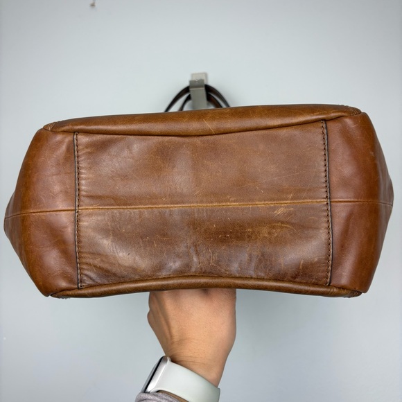 Womens Frye Melissa Four Poster Leather Hobo Bag Brown Style DB1488 - Picture 6 of 15